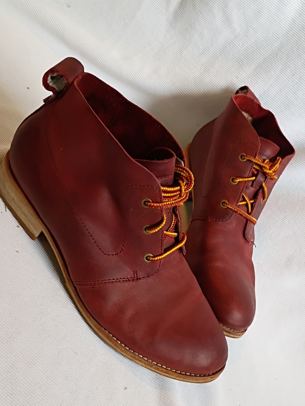 CAT Deep Red Lace-up Ankle Boot.